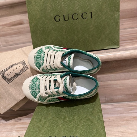 Authentic Gucci GG Kids Tennis Sneakers Size 28 - Picture 5 of 8